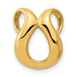 14k Yellow Gold Pendant, Abstract Teardrop Loop Design, Minimalist Unisex Charm