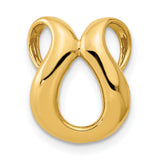 14k Yellow Gold Pendant, Abstract Teardrop Loop Design, Minimalist Unisex Charm