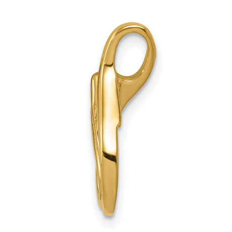 Fits up to 2mm Regular 4mm Fancy Reversible Omega Slide Charm Pendant in Real 14k Yellow Gold
