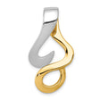 14k Two-Tone Gold Pendant with Abstract Fish Hook Design, Nautical Hawaiian Charm