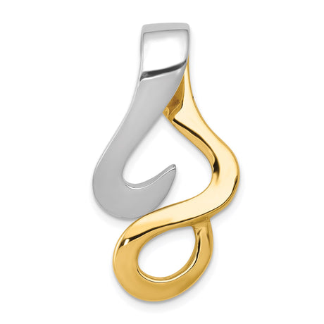 14k Two-Tone Gold Pendant with Abstract Fish Hook Design, Nautical Hawaiian Charm
