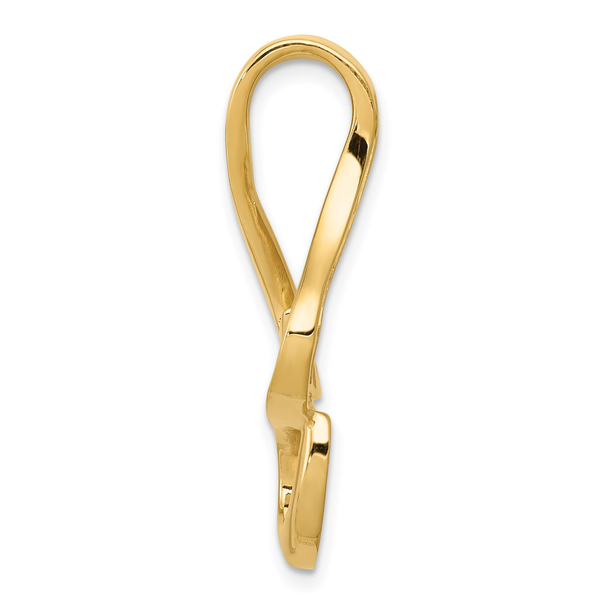 14k Yellow Gold Pendant, Abstract Fish Hook Infinity Design, Nautical Polynesian Style