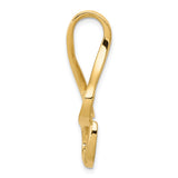 14k Yellow Gold Pendant, Abstract Fish Hook Infinity Design, Nautical Polynesian Style