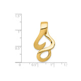 14k Yellow Gold Pendant, Abstract Fish Hook Infinity Design, Nautical Polynesian Style