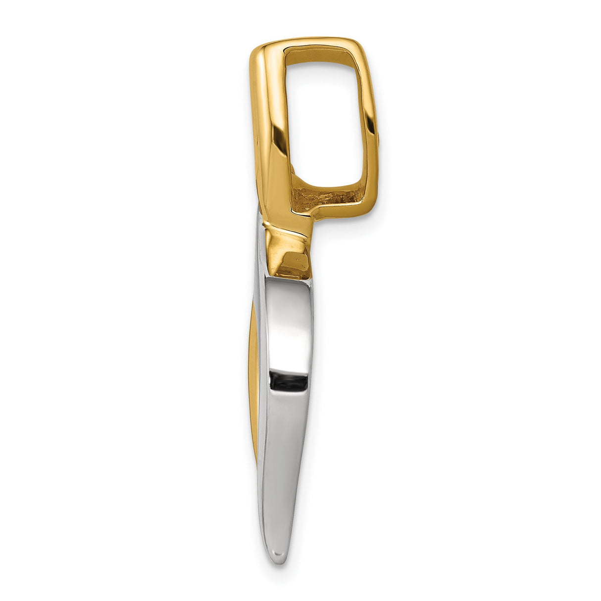 Reversible Fancy Omega Slide Charm Pendant in Real 14k Multi-Tone Gold