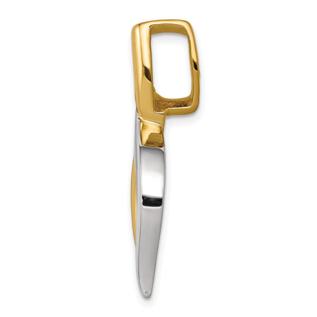 Reversible Fancy Omega Slide Charm Pendant in Real 14k Multi-Tone Gold