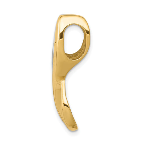 14k Two-Tone Gold Pendant with Abstract Infinity Design, Yellow and White Gold Lines