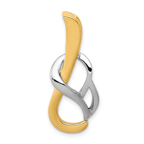 14k Two-Tone Gold Infinity Pendant with Intertwined Yellow and White Gold Design