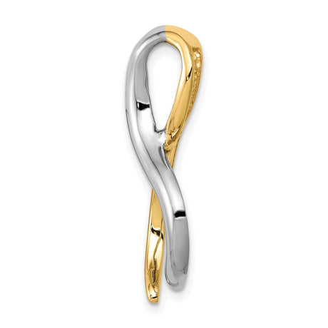14k Two-Tone Gold Pendant with Abstract Infinity Symbol, Twisted Design