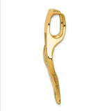 14k Yellow Gold Pendant with Abstract Flame Ribbon Design, Symbol of Passion and Faith for Women