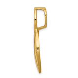 14k Yellow Gold Flame Shaped Pendant, Abstract Fire Inspired Charm for Women