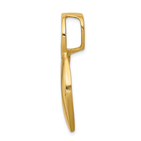14k Yellow Gold Flame Shaped Pendant, Abstract Fire Inspired Charm for Women