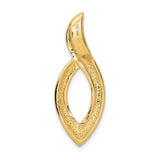 14k Yellow Gold Flame Shaped Pendant, Abstract Fire Inspired Charm for Women