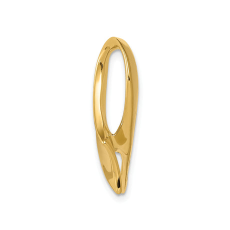 14k Yellow Gold Awareness Ribbon Pendant, Minimalist Symbolic Charm for Support and Hope