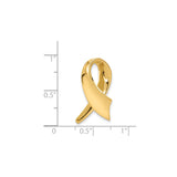 14k Yellow Gold Awareness Ribbon Pendant, Minimalist Symbolic Charm for Support and Hope