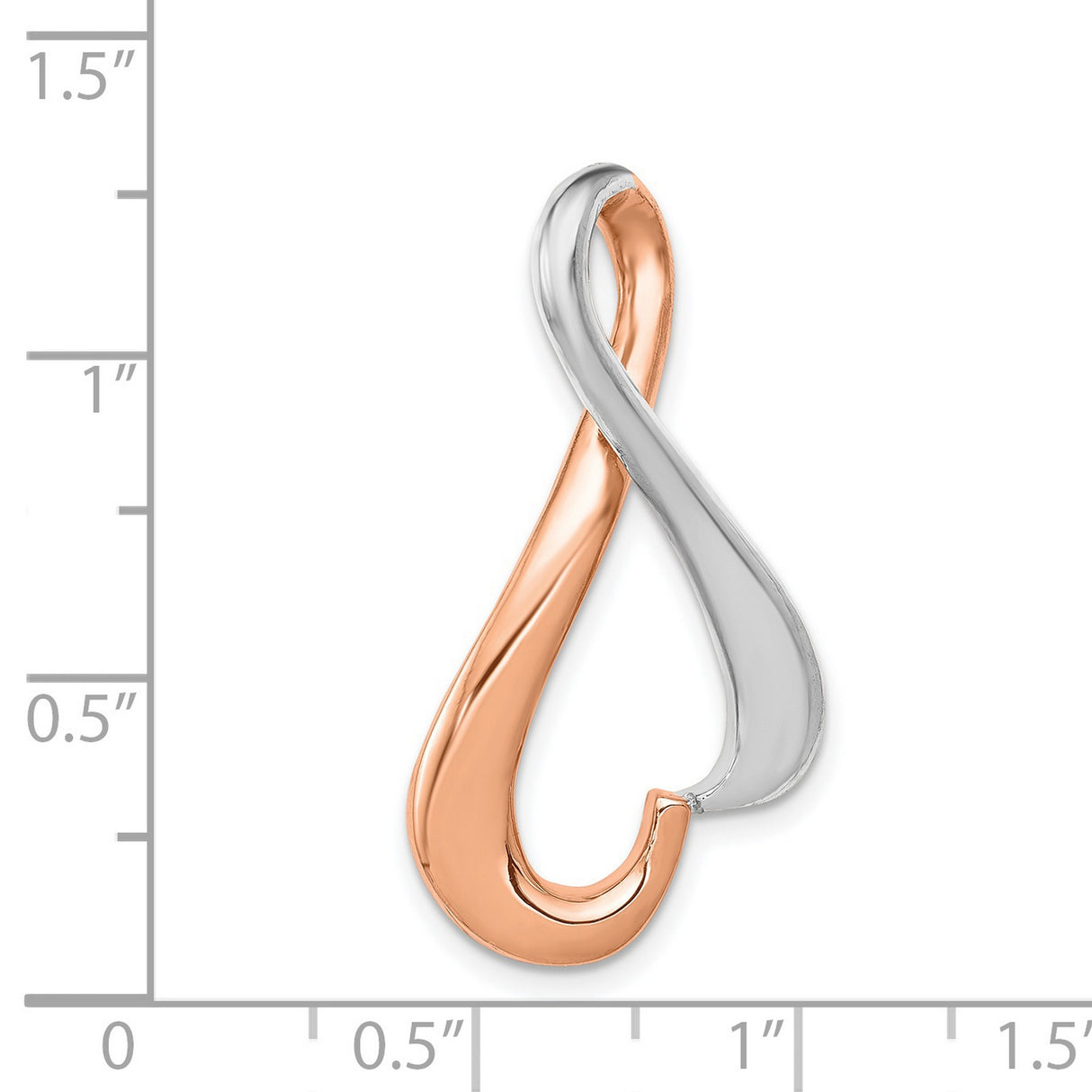 Omega Slide Fits up to 4mm Regular 6mm Fancy Charm Pendant in Real 14k Multi-Tone Gold