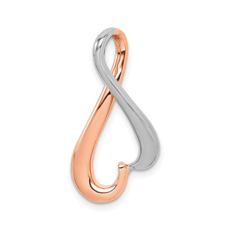 14k Two-Tone Gold Pendant with Infinity Heart Design in Rose and White Gold