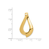 14k Yellow Gold Teardrop Pendant, Sleek Minimalist Fluid Design for Women