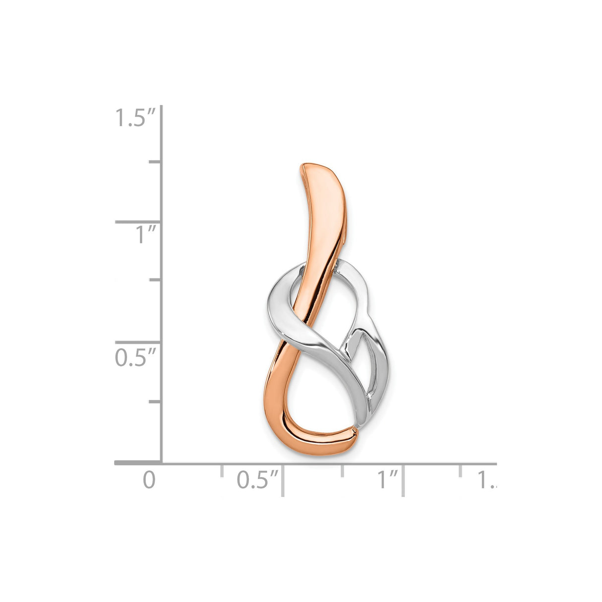 14k Two-Tone Gold Infinity Twist Pendant, Abstract Symbol of Eternal Love