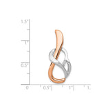 14k Two-Tone Gold Infinity Twist Pendant, Abstract Symbol of Eternal Love