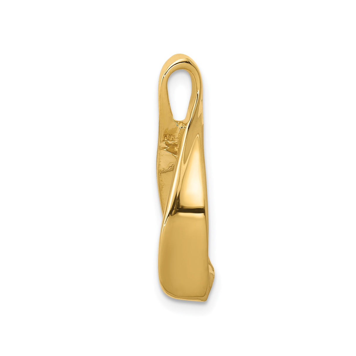14k Yellow Gold Ichthys Fish Pendant with Polished Minimalist Christian Design for Women