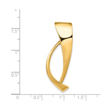 14k Yellow Gold Ichthys Fish Pendant, Polished Christian Symbol for Women