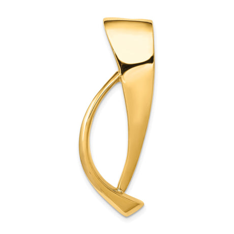 14k Yellow Gold Ichthys Fish Pendant, Polished Christian Symbol for Women