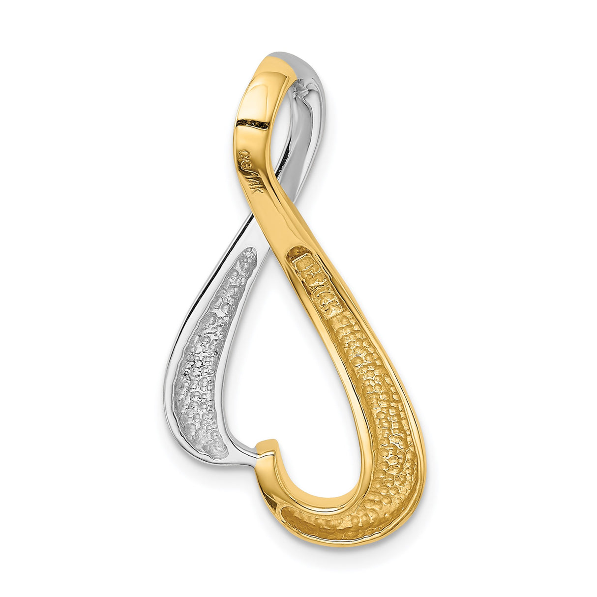 14k Two-Tone Gold Heart Pendant with Infinity Design, Symbol of Eternal Love for Women