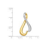 14k Two-Tone Gold Heart Pendant with Infinity Design, Symbol of Eternal Love for Women