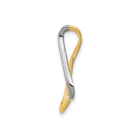 14k Two-Tone Gold Heart Pendant, Modern Minimalist Design for Women