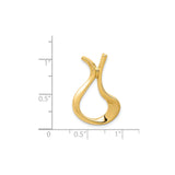 14k Yellow Gold Ichthys Pendant, Open Fish Christian Symbol, Religious Charm for Women