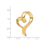 14k Yellow Gold Heart Pendant with Open Loop Design, Abstract Romantic Style for Women