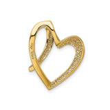 14k Yellow Gold Open Heart Pendant, Asymmetrical Minimalist Design for Women