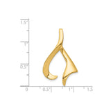 14k Yellow Gold Flame Pendant, Abstract Minimalist Design Symbolizing Passion and Strength