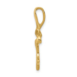 14k Yellow Gold Chai Pendant, Abstract Jewish Symbol, Modern Minimalist Judaica Jewelry
