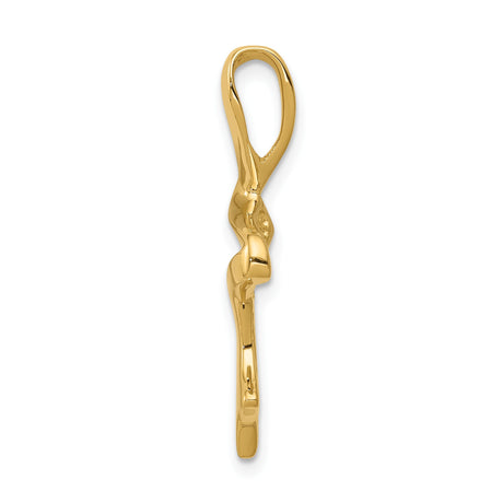 14k Yellow Gold Chai Pendant, Abstract Jewish Symbol, Modern Minimalist Judaica Jewelry