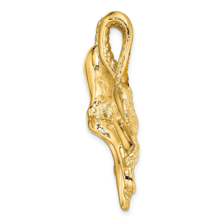 14k Yellow Gold Octopus Pendant, Detailed Tentacles, Nautical Ocean Theme Jewelry for Women or Unisex