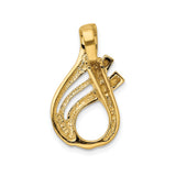 14k Yellow Gold Pendant, Abstract Flowing Modern Design, Minimalist Jewelry for Women