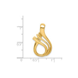 14k Yellow Gold Pendant, Abstract Flowing Modern Design, Minimalist Jewelry for Women