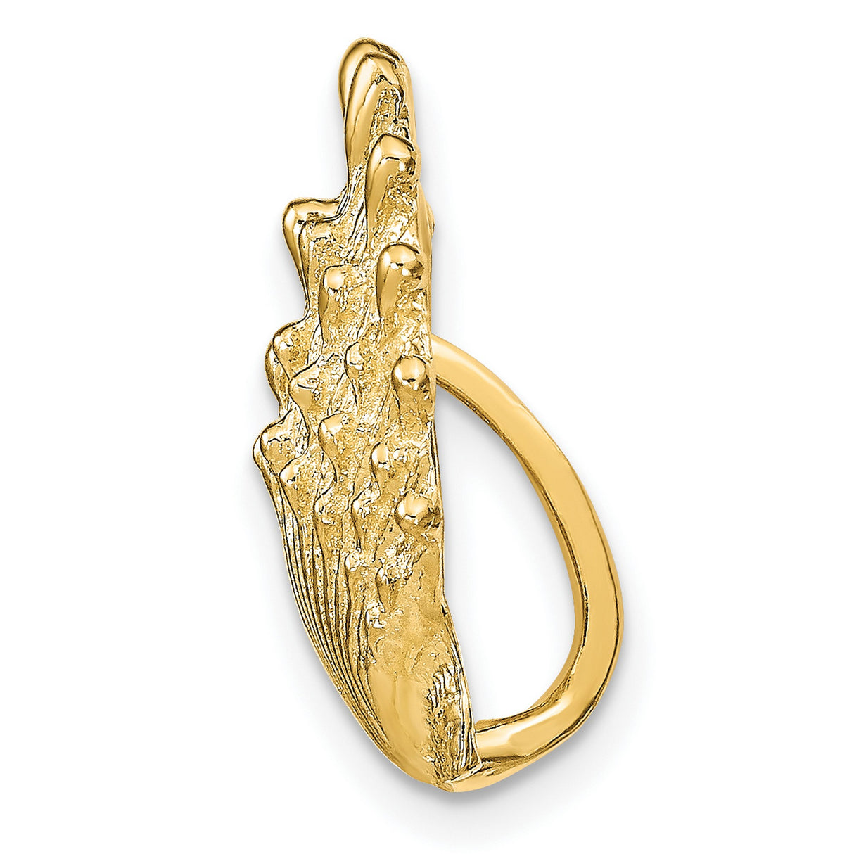 14k Yellow Gold Scallop Shell Pendant, Camino Journey Symbol, Christian Faith Jewelry