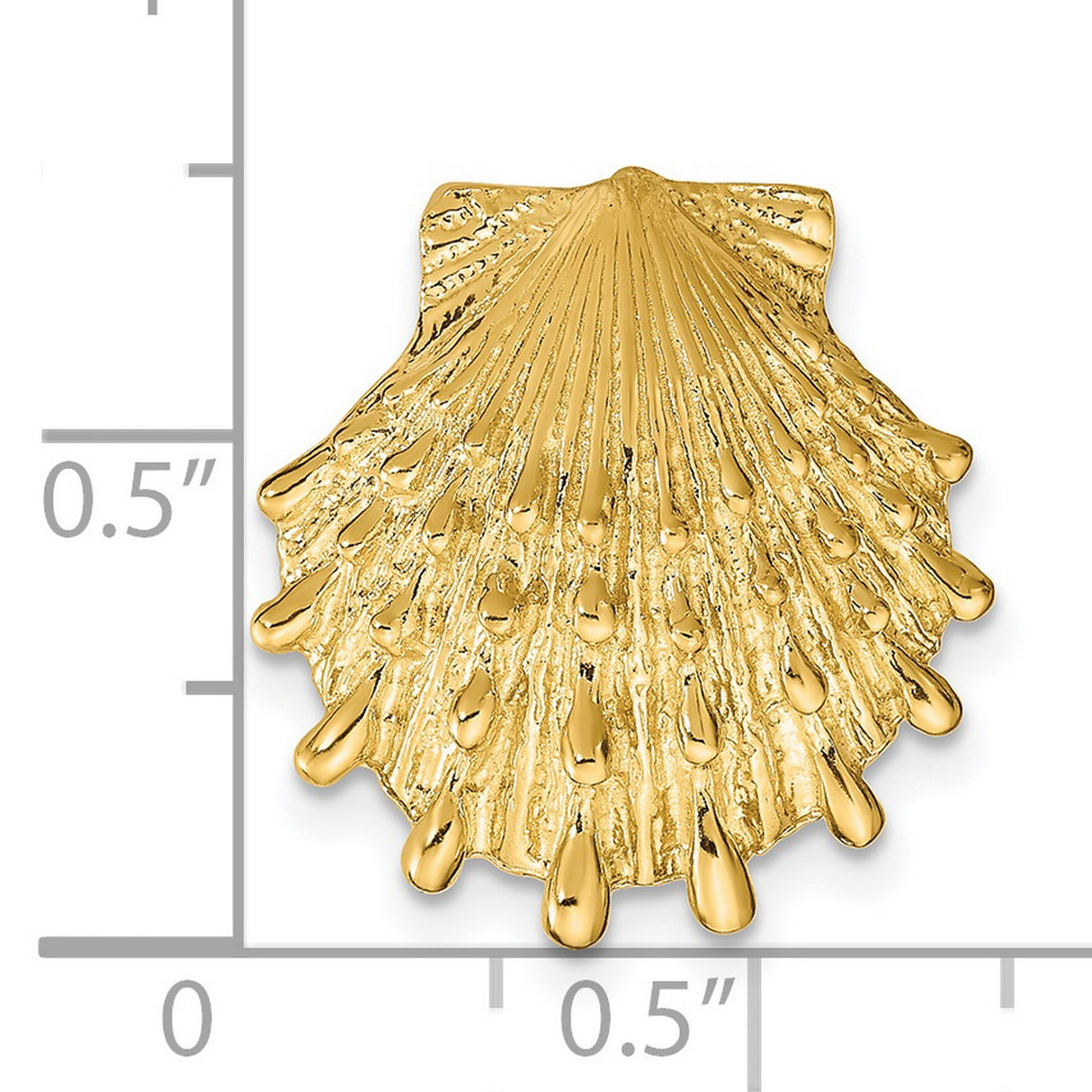 14k Yellow Gold Scallop Shell Pendant, Camino Journey Symbol, Christian Faith Jewelry