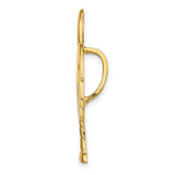 14k Yellow Gold Pendant Charm with Palmetto Moon and Palm Tree Design