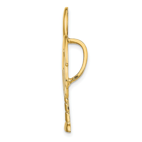 14k Yellow Gold Pendant Charm with Palmetto Moon and Palm Tree Design