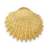 14k Yellow Gold Seashell Pendant, Realistic Scallop Shell Charm, Coastal Nautical Beach Jewelry