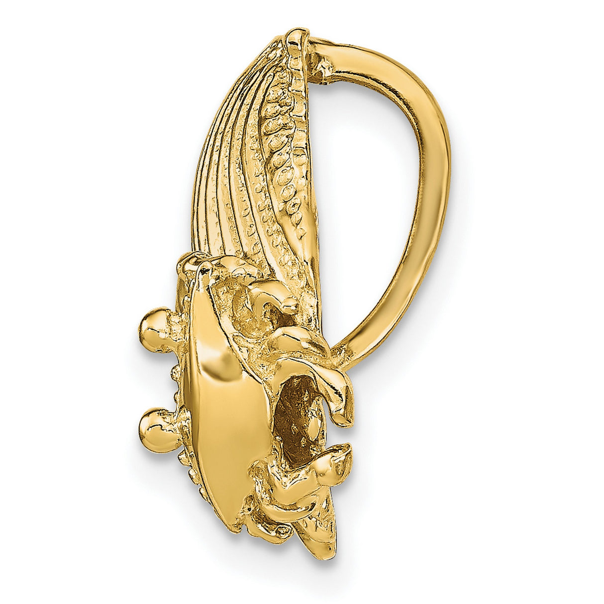 14k Yellow Gold Crab Pendant, Nautical Sea Life Charm, Coastal Theme Jewelry for Women
