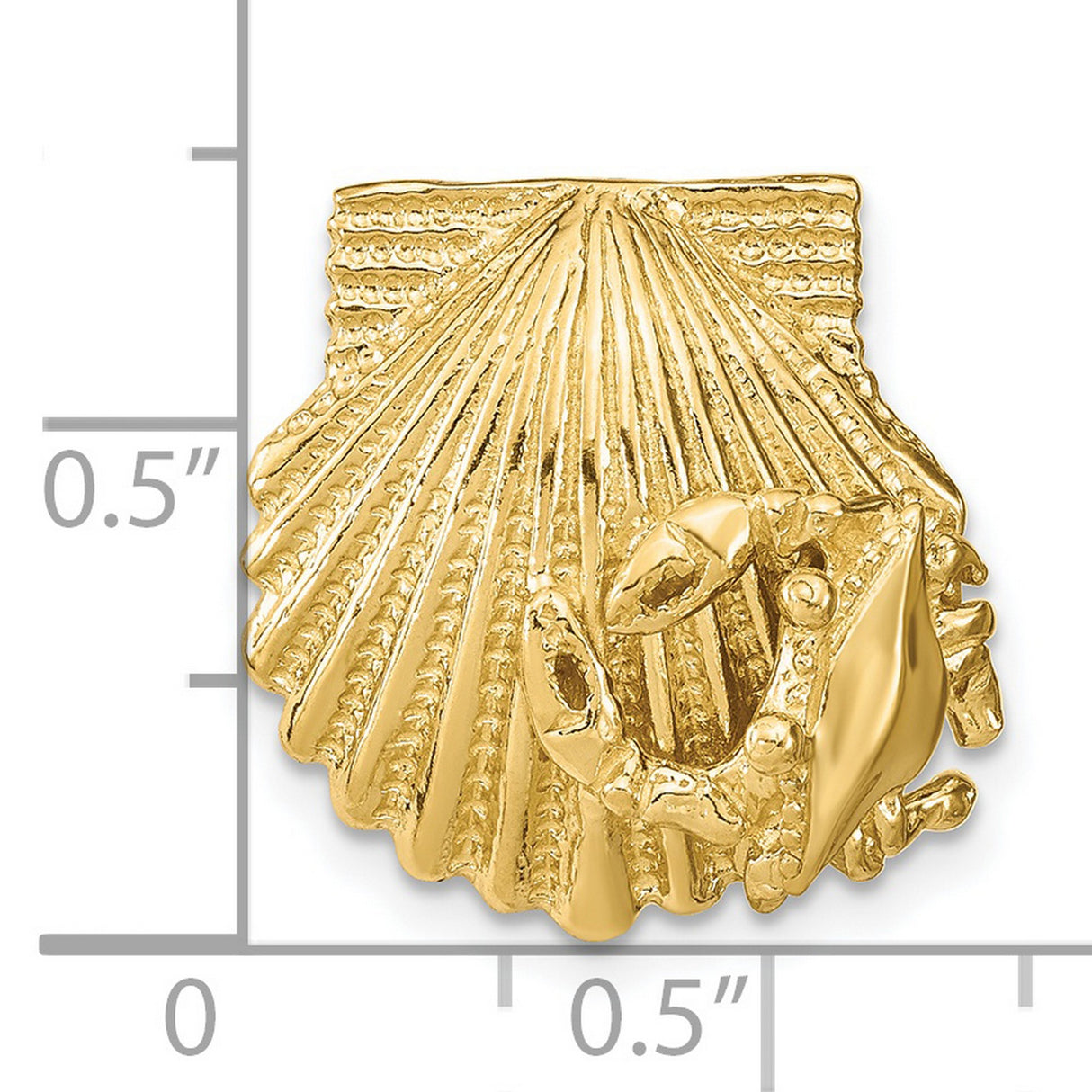 14k Yellow Gold Crab Pendant, Nautical Sea Life Charm, Coastal Theme Jewelry for Women