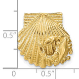 14k Yellow Gold Crab Pendant, Nautical Sea Life Charm, Coastal Theme Jewelry for Women