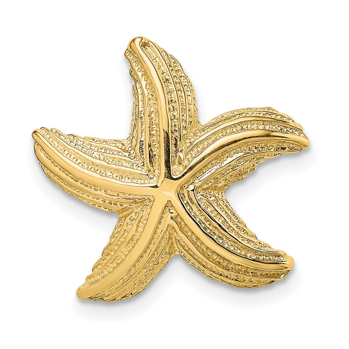 14k Yellow Gold Starfish Pendant with Textured Detailing, Nautical Ocean-Inspired Jewelry for Women