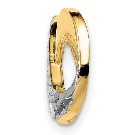 Infinity Chain Slide Charm Pendant in Real 14k Multi-Tone Gold