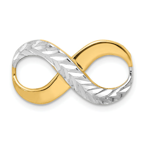 Infinity Chain Slide Charm Pendant in Real 14k Multi-Tone Gold